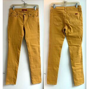 GJG Denim Mustard Yellow Skinny Jeans Tall Long 33 Inseam Low Mid Rise XS 0 2 7